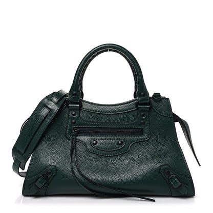 Balenciaga Grained Calfskin Neo Classic Matte Black Hardware S City Forest Green 1 of 9
