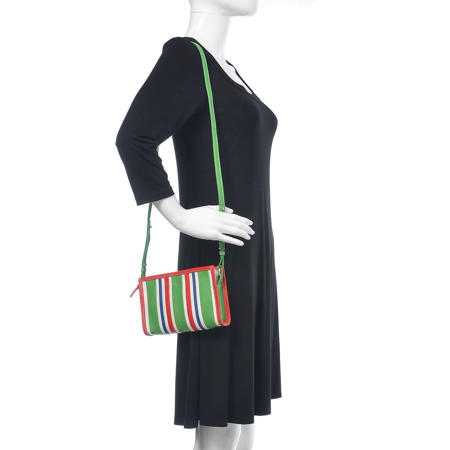 Veau Arena Multicolore Bazar Strap Clutch Green Blue Red White