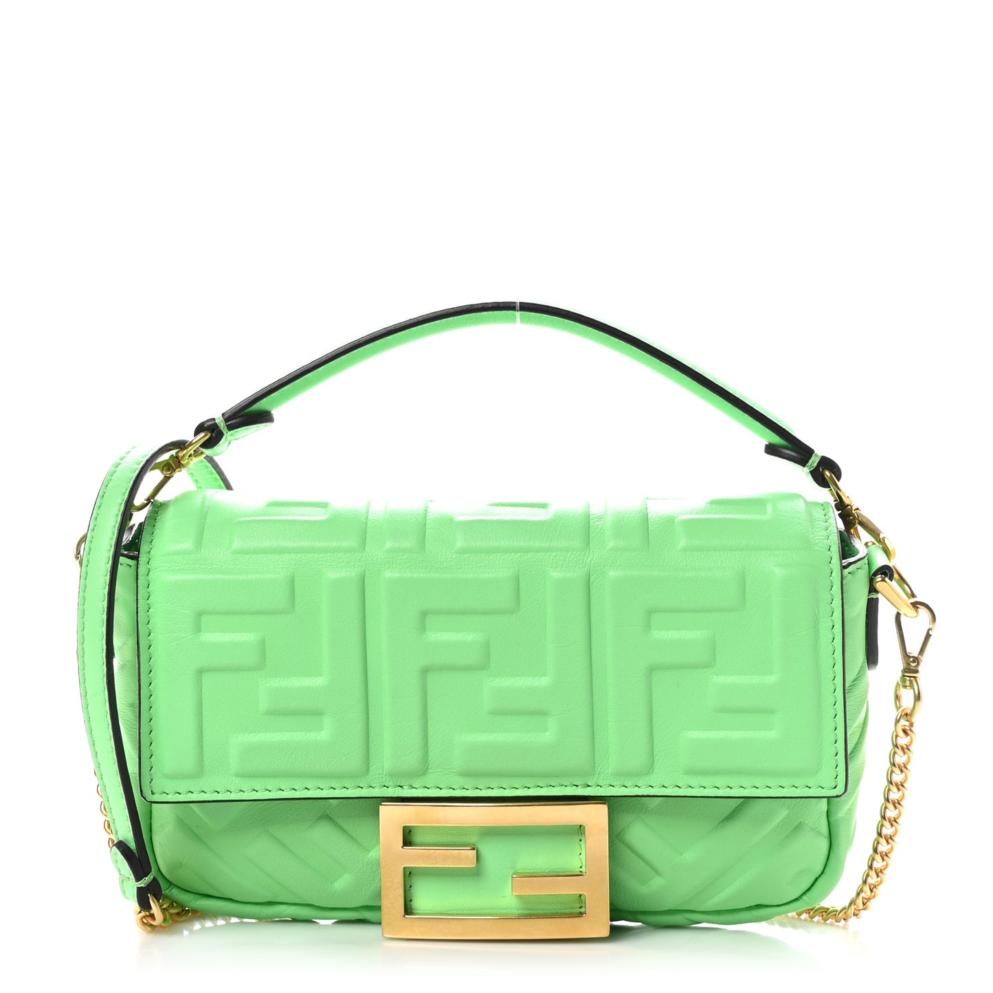 Nappa FF 1974 Embossed Mini Baguette Edamame