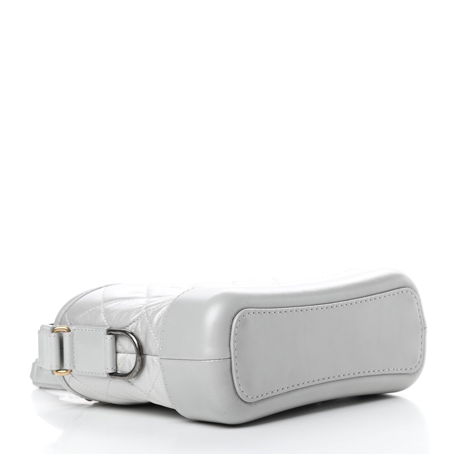 Chanel Metallic Aged Calfskin Quilted Small Gabrielle Hobo Silver 4 of 12