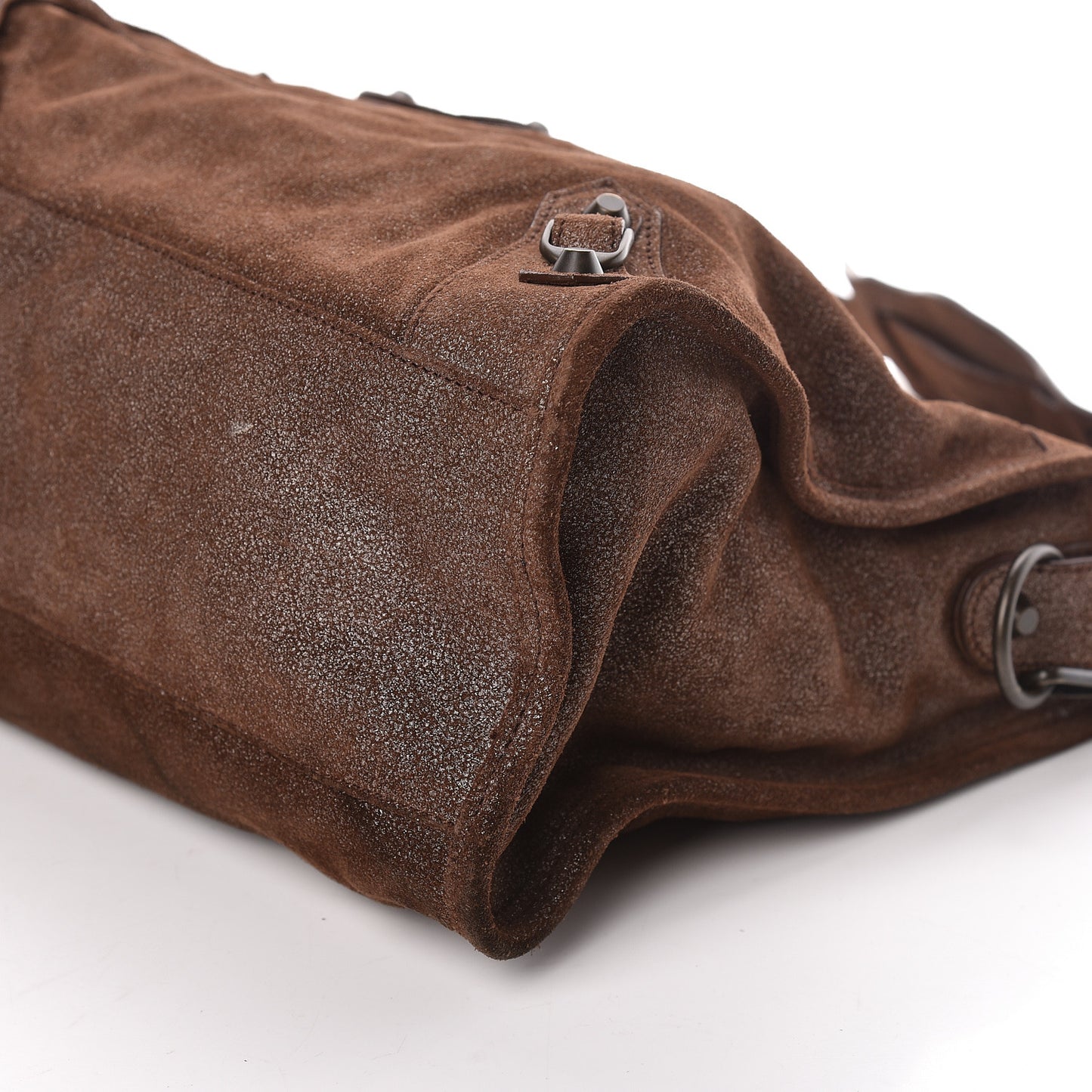 Metallic Craquele Calfskin Classic Hardware City Bronze