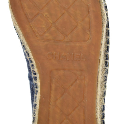 Chanel Linen CC Espadrilles 38 Blue Black 7 of 10