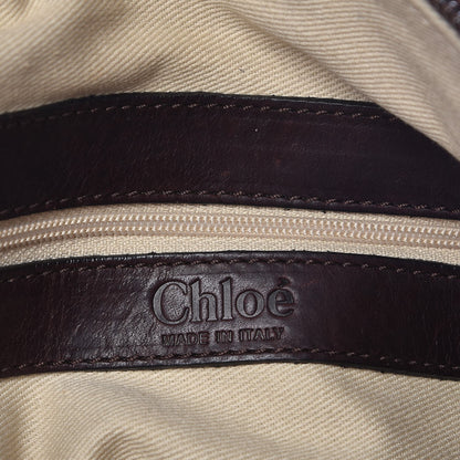 Chloe Metallic Python Calfskin Silverado Shoulder Bag Brown 7 of 13