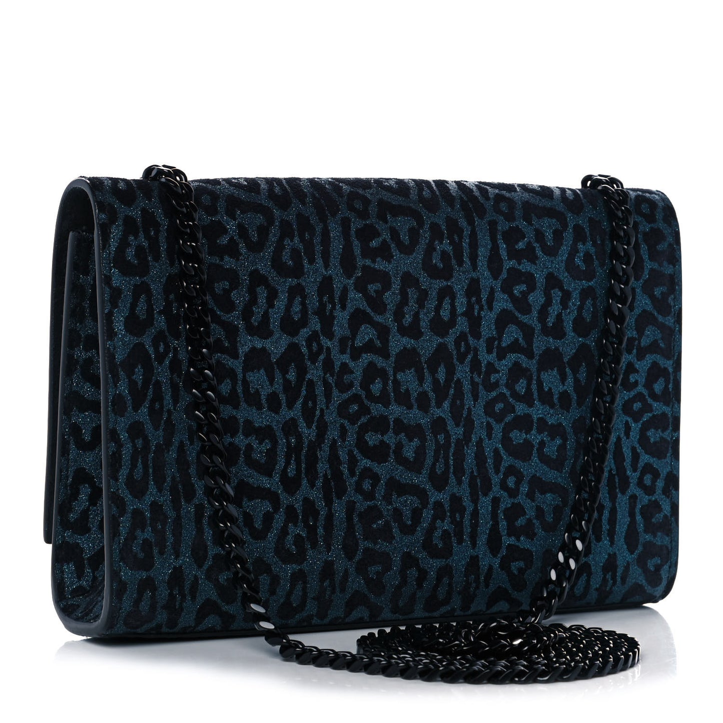 Glitter Leopard Small Monogram Kate Satchel Blue