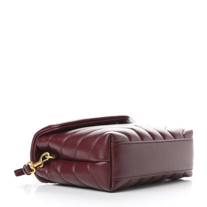 Saint Laurent Calfskin Y Quilted Monogram Toy Loulou Monogram Crossbody Bag Rouge Legion 4 of 9