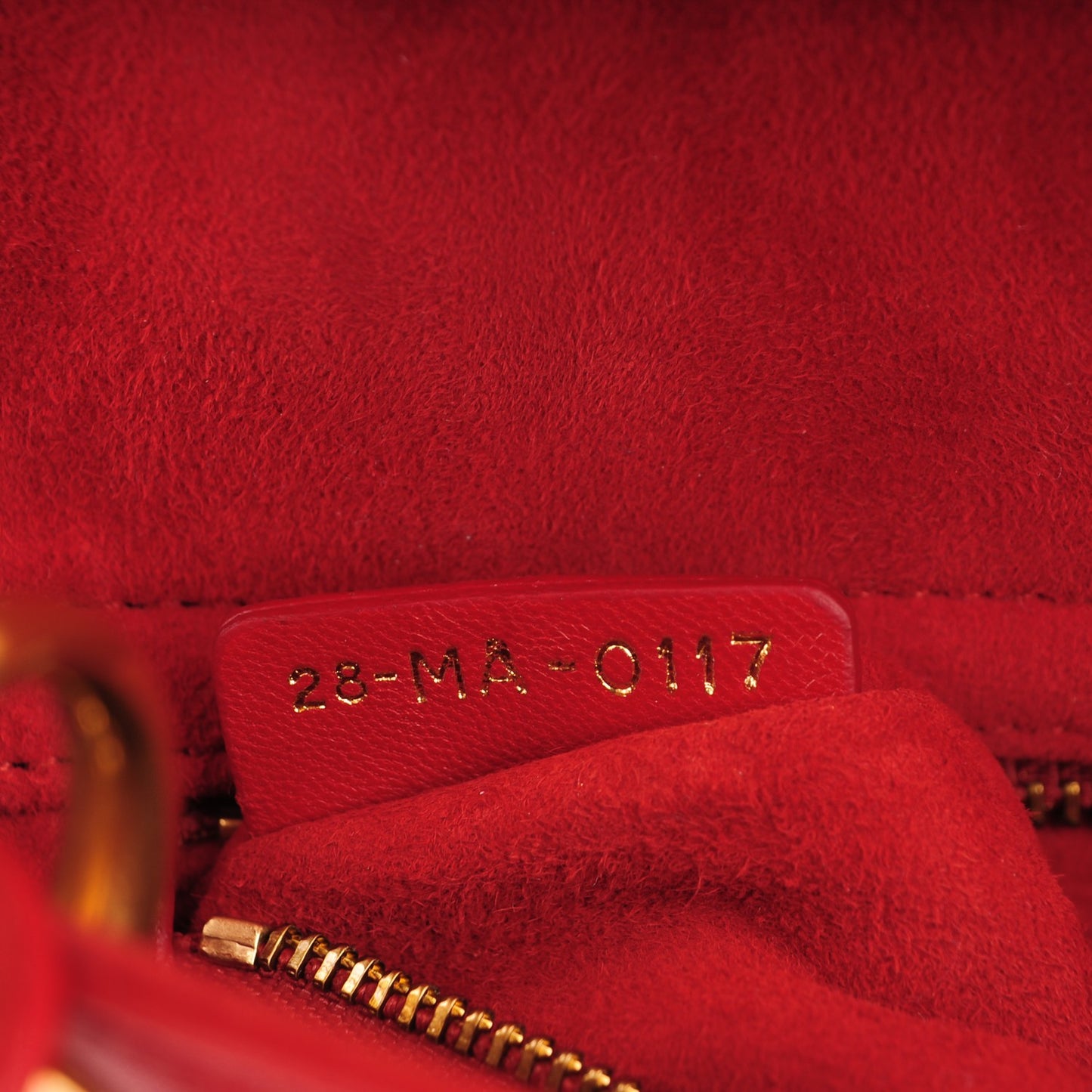 Lambskin Studded Mini Supple Lady Dior Red