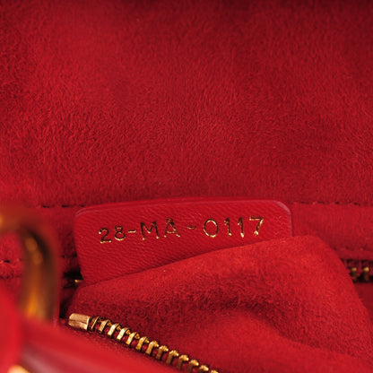 Christian Dior Lambskin Studded Mini Supple Lady Dior Red 7 of 7