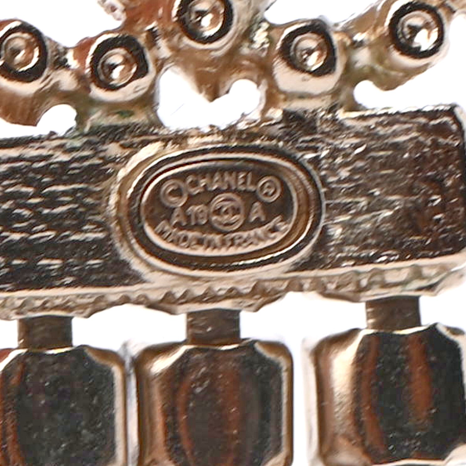 Chanel Crystal Strass CC Earrings Silver 4 of 4