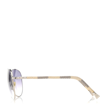 Louis Vuitton Damier Azur Conspiration Pilote Aviator Sunglasses Z0203U 3 of 9