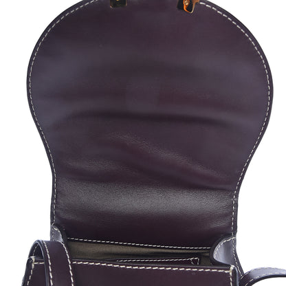 Chloe Shiny Calfskin Mini Marcie Round Crossbody Bag Black Raisin 8 of 11