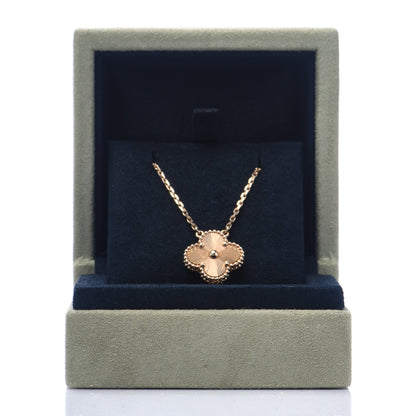 Van Cleef & Arpels 18K Yellow Gold Guilloche Vintage Alhambra Pendant Necklace 7 of 7