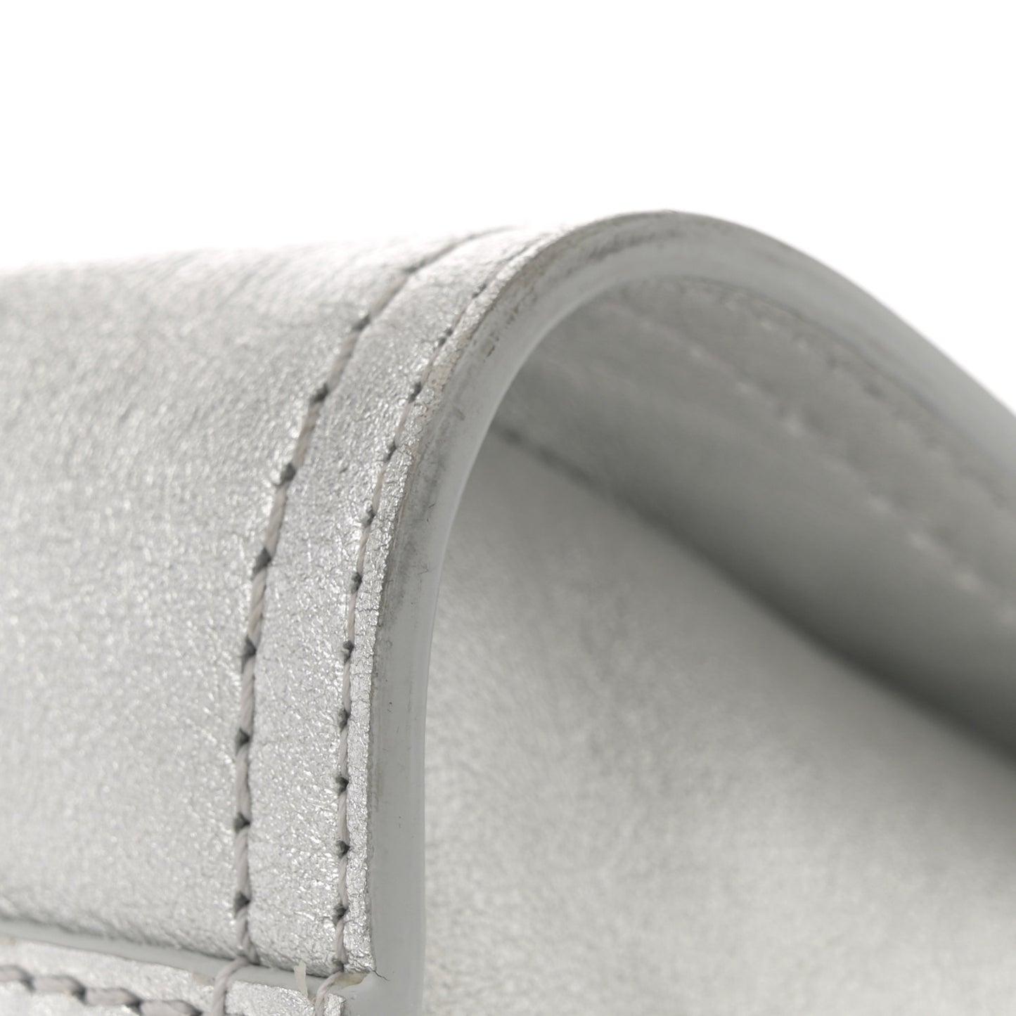Metallic Calfskin Medium Deauville Tote Silver