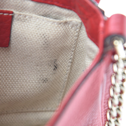 Gucci Pebbled Calfskin Small Soho Flap Crossbody Red 8 of 16