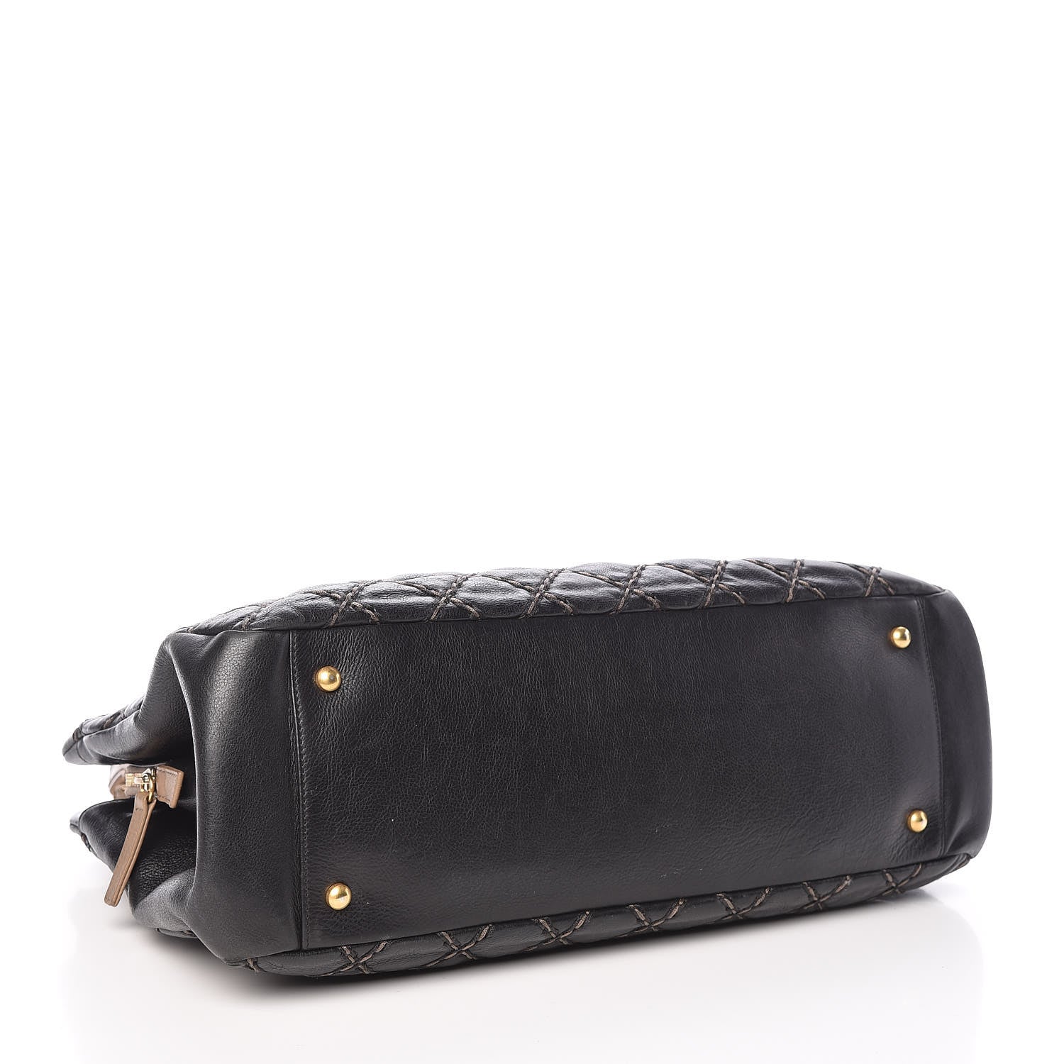 Chanel Calfskin Double Contrast Stitch Large Tote Black 4 of 9