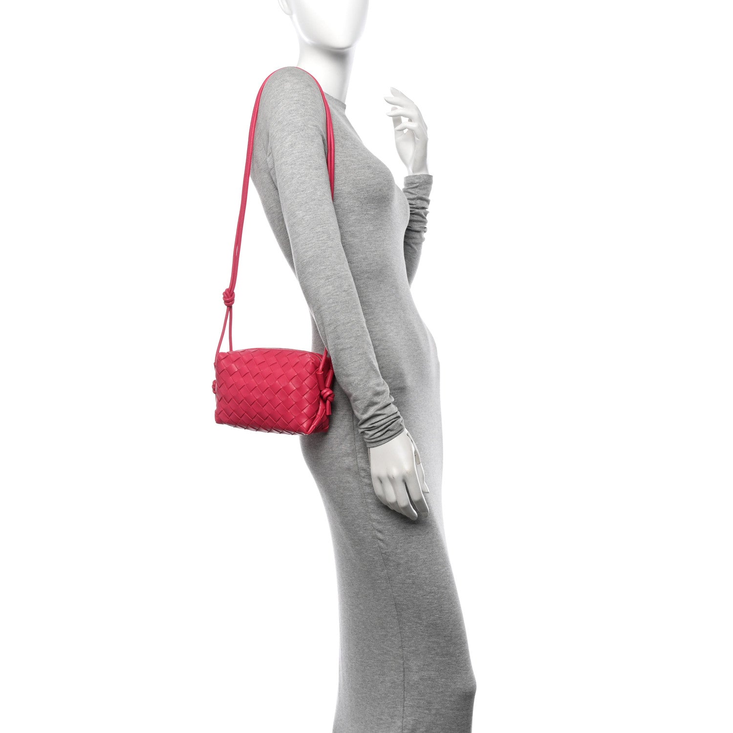 Bottega Veneta Nappa Intrecciato Mini Loop Camera Bag Cranberry 2 of 9