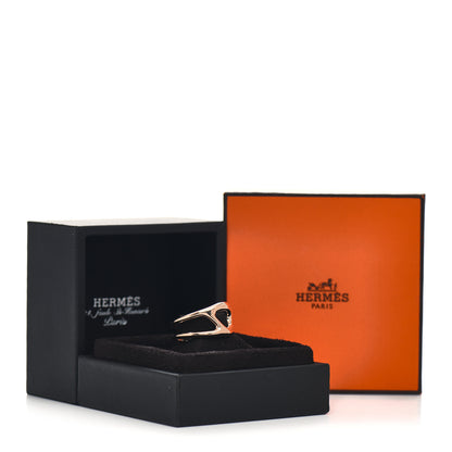 Hermes 18K Rose Gold MM Chaine d'Ancre Punk Ring 56 7.5 5 of 5