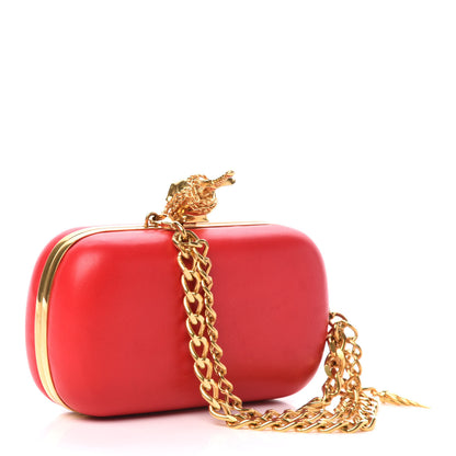Alexander McQueen Calfskin Dagger Skull Box Clutch Red 3 of 11