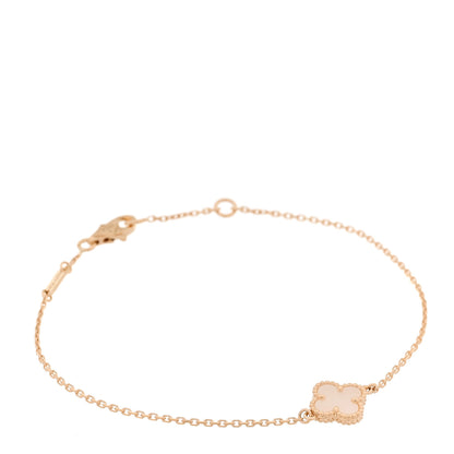 Van Cleef & Arpels 18K Yellow Gold Mother of Pearl Sweet Alhambra Bracelet 1 of 6
