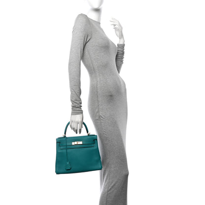 Hermes Taurillon Clemence Kelly Retourne 28 Bleu Paon 2 of 12