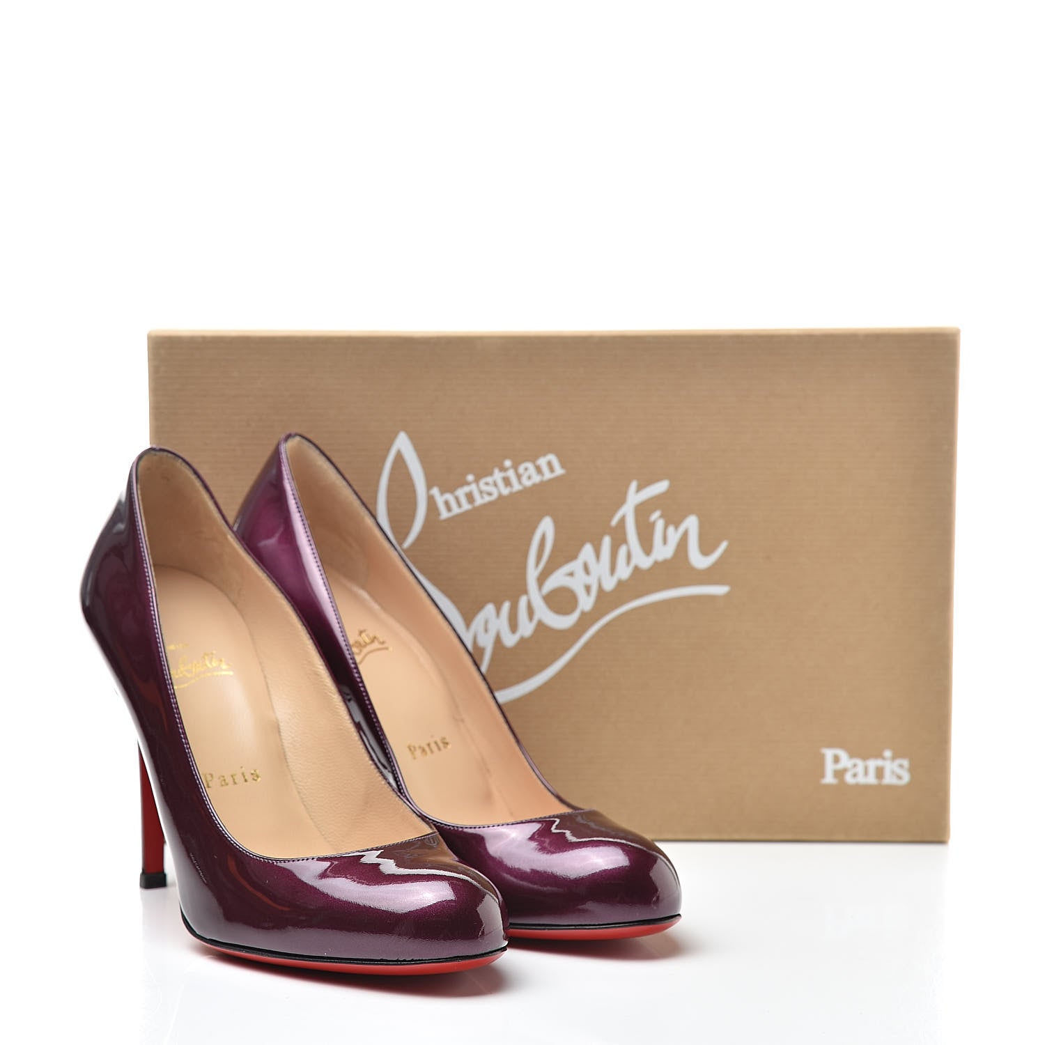 Christian Louboutin Patent Metal Simple 100 Pumps 36 Amethysts 9 of 9