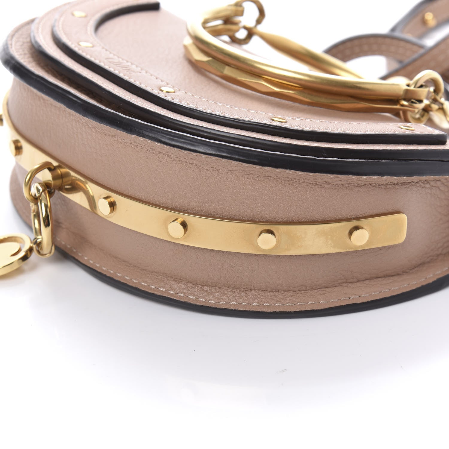 Chloe Calfskin Small Nile Bracelet Minaudiere Bag Biscotti Beige 7 of 10