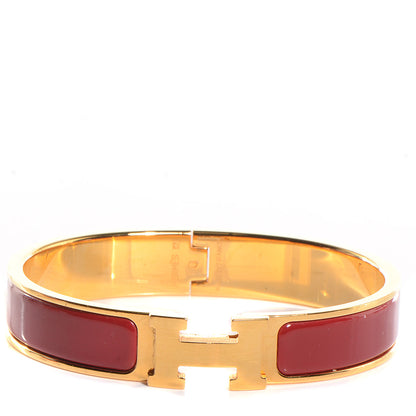 Hermes Enamel Narrow Clic Clac H Bracelet GM Red 1 of 6
