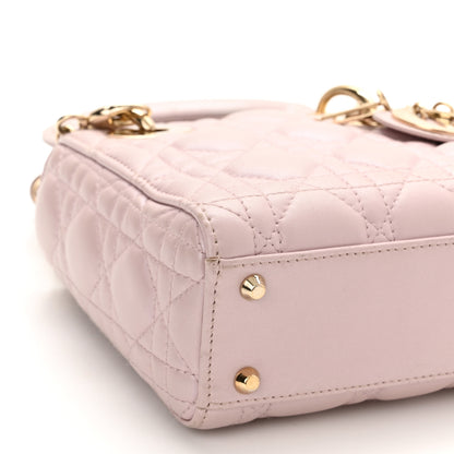 Christian Dior Metallic Lambskin Cannage Mini Lady Dior Lotus 9 of 10