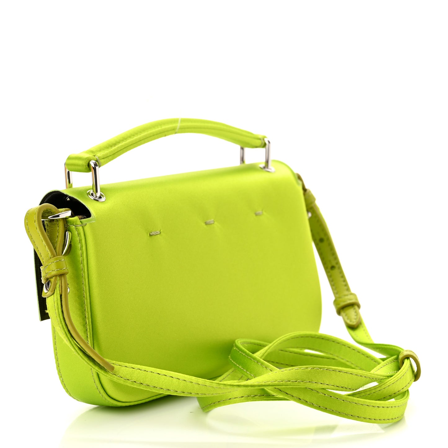 Silk Satin Phone Baguette Wasabi