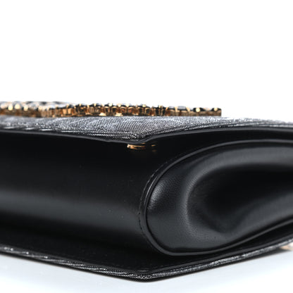 Dolce & Gabbana Metallic Fabric Crystal DG Girls Shoulder Bag Grey Black 7 of 7