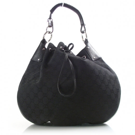 Gucci Monogram Drawstring Hobo Black 1 of 14