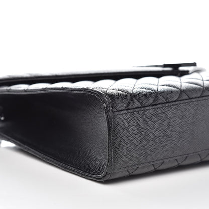 Saint Laurent Grain De Poudre Textured Mixed Matelasse Large Triquilt Monogram Monochrome Satchel Black 8 of 11