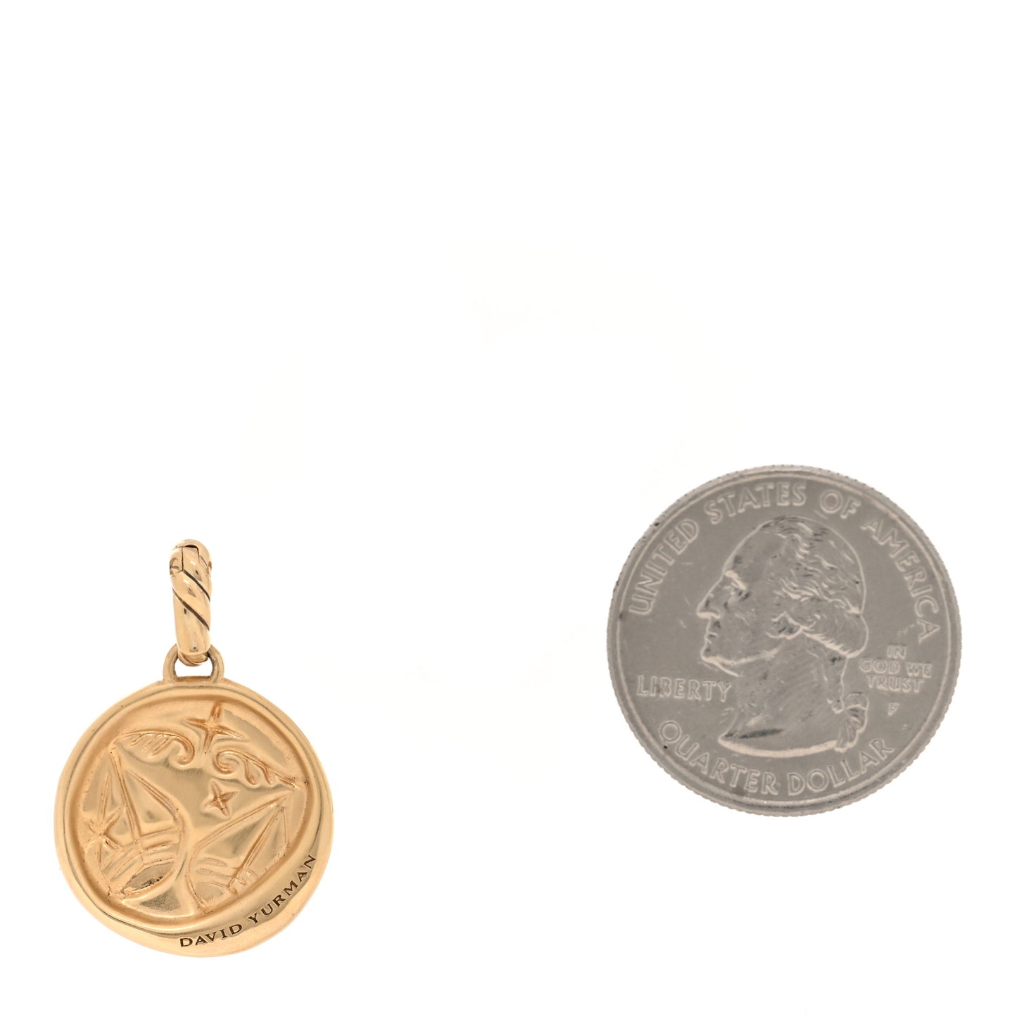 18K Yellow Gold Diamond Libra Amulet Pendant