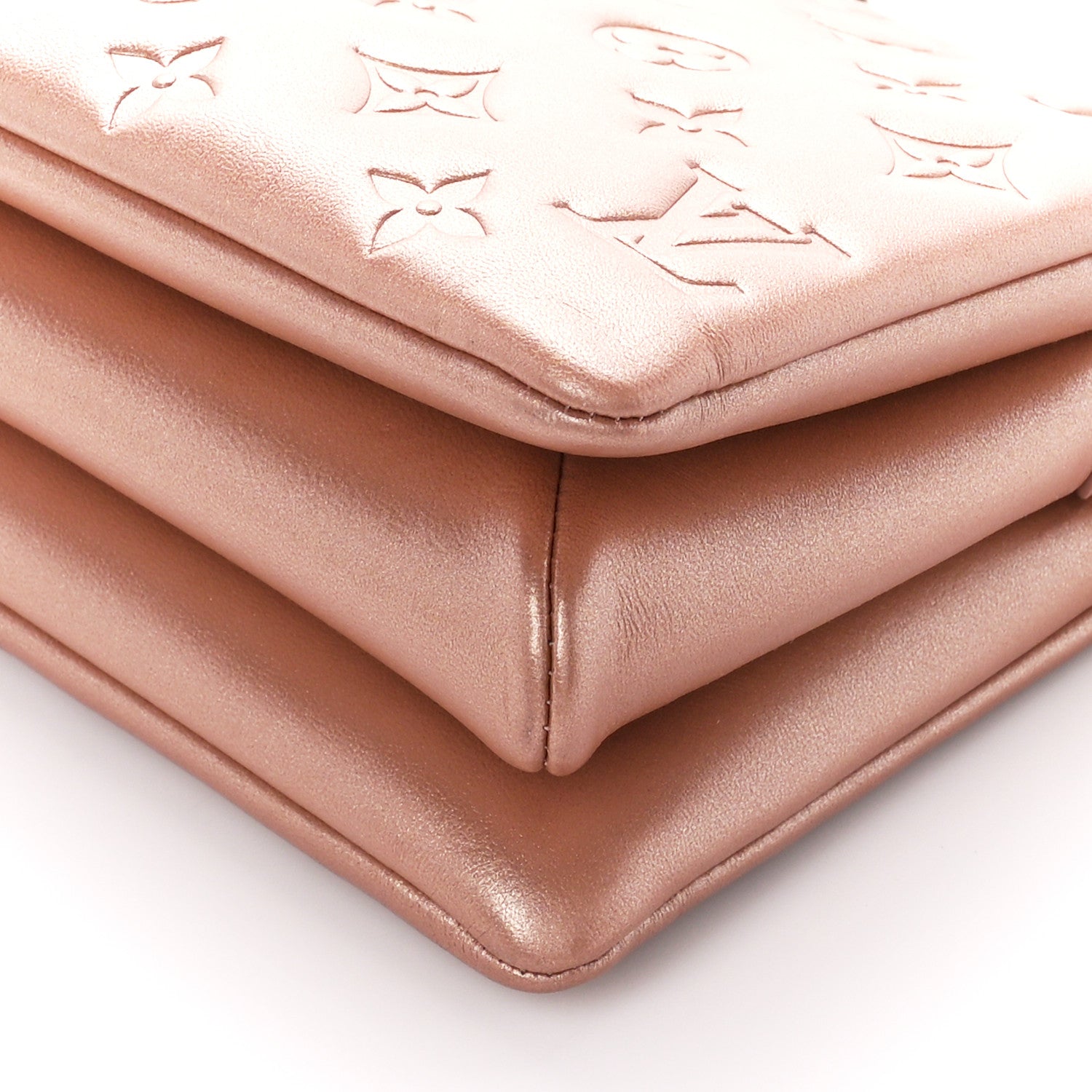 Louis Vuitton Metallic Lambskin Embossed Monogram Coussin BB Pink Gold 9 of 9