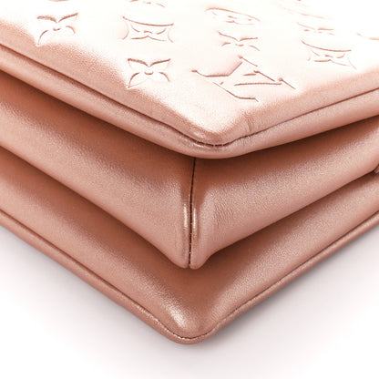Louis Vuitton Metallic Lambskin Embossed Monogram Coussin BB Pink Gold 9 of 9