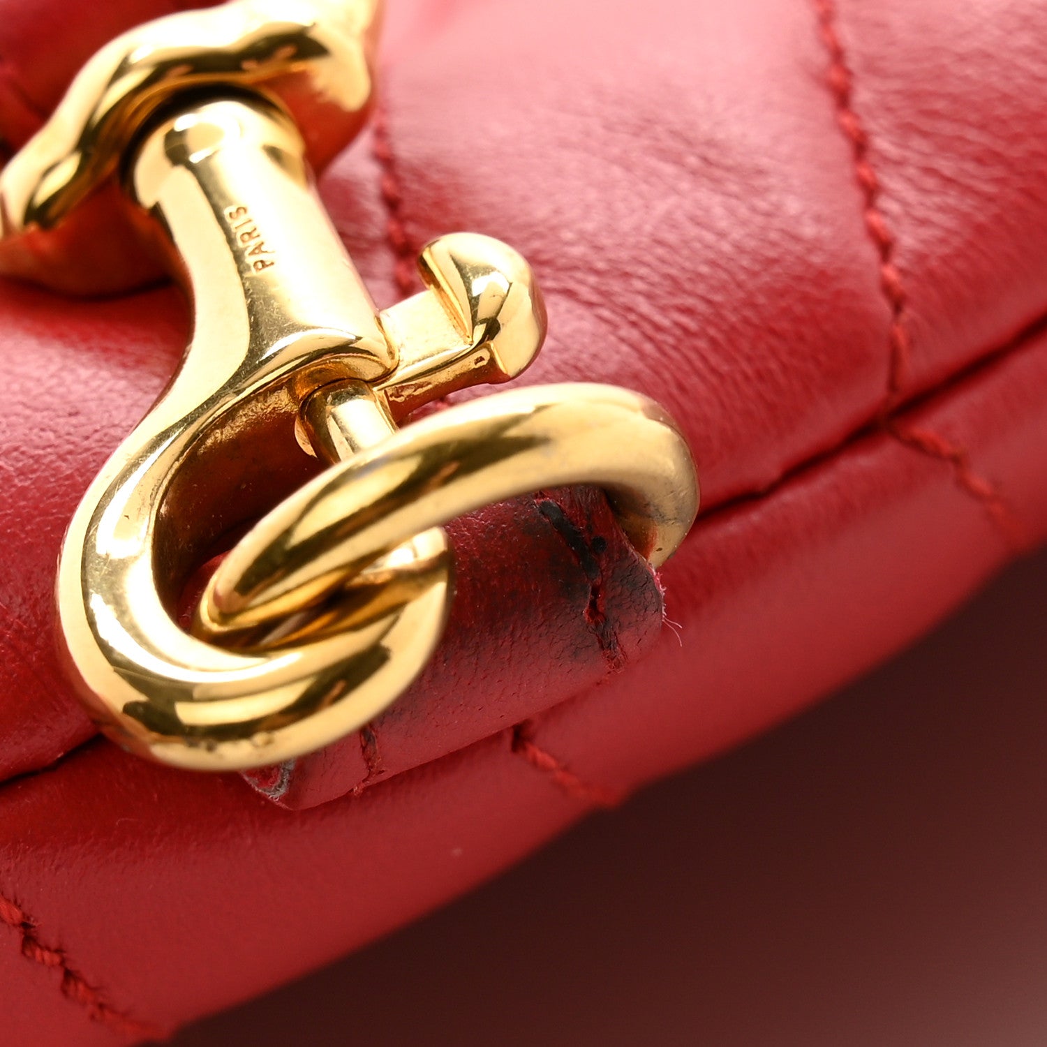Saint Laurent Calfskin Matelasse Chevron Monogram A5 Wristlet Bandana Red 12 of 13