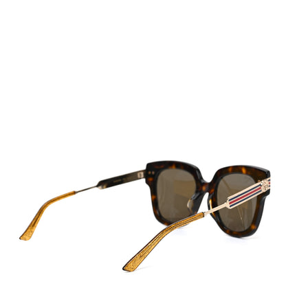 Gucci Acetate Square Frame Web Sunglasses GG0281S Havana 4 of 6