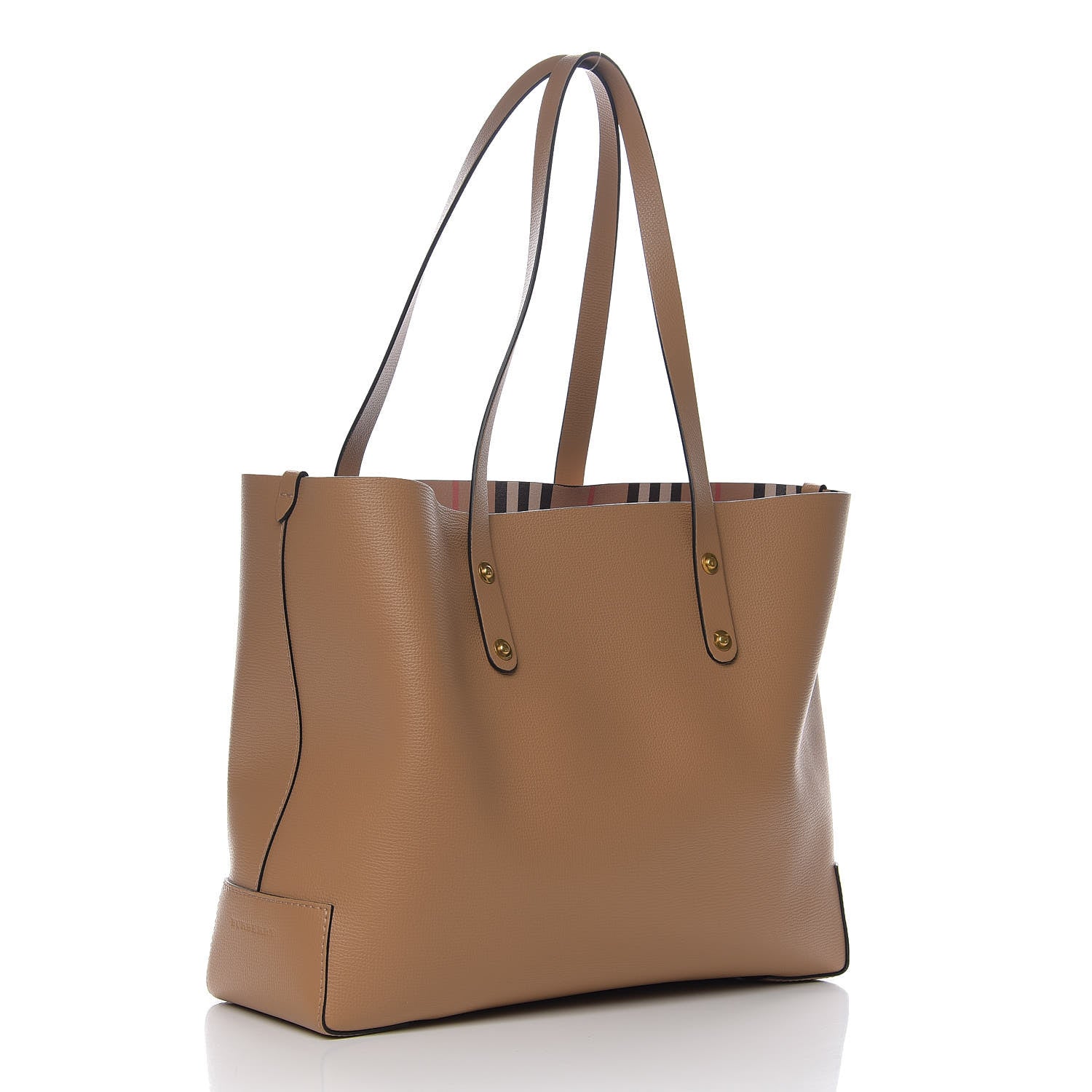 Burberry Calfskin Crest Embossed Medium Tote Camel 2 of 8