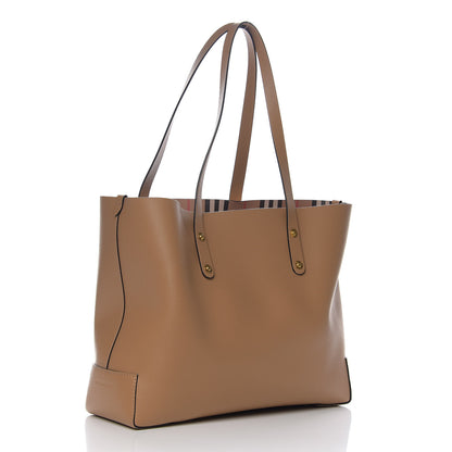 Burberry Calfskin Crest Embossed Medium Tote Camel 2 of 8