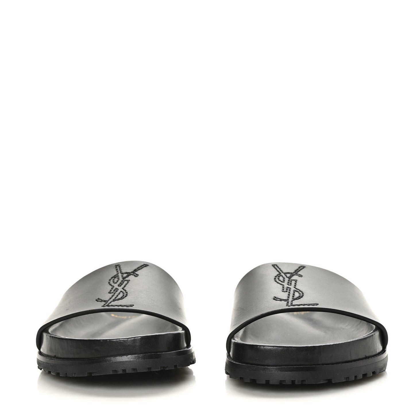 Calfskin Monogram Jimmy Joan Slide Sandals 37 Black