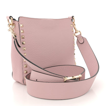 Valentino Garavani Pebbled Calfskin Mini Rockstud Flip-Lock Messenger Bag Water Rose 2 of 10