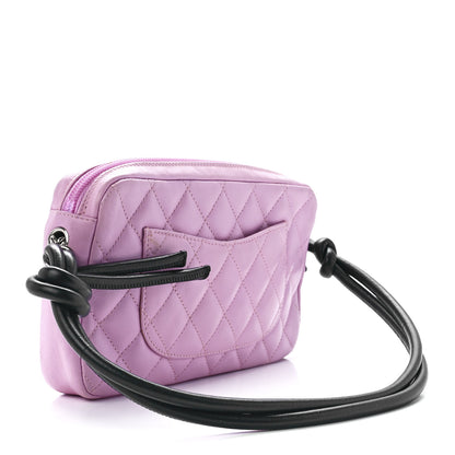 Chanel Calfskin Quilted Cambon Pochette Pink Black 3 of 11