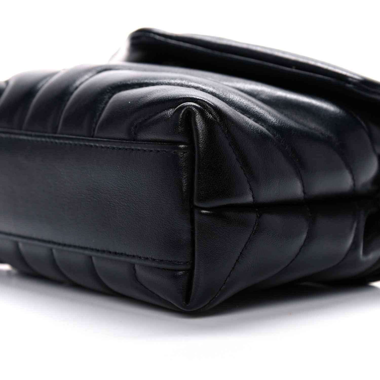 Saint Laurent Calfskin Y Quilted Monogram Toy Loulou Crossbody Bag Black 9 of 12
