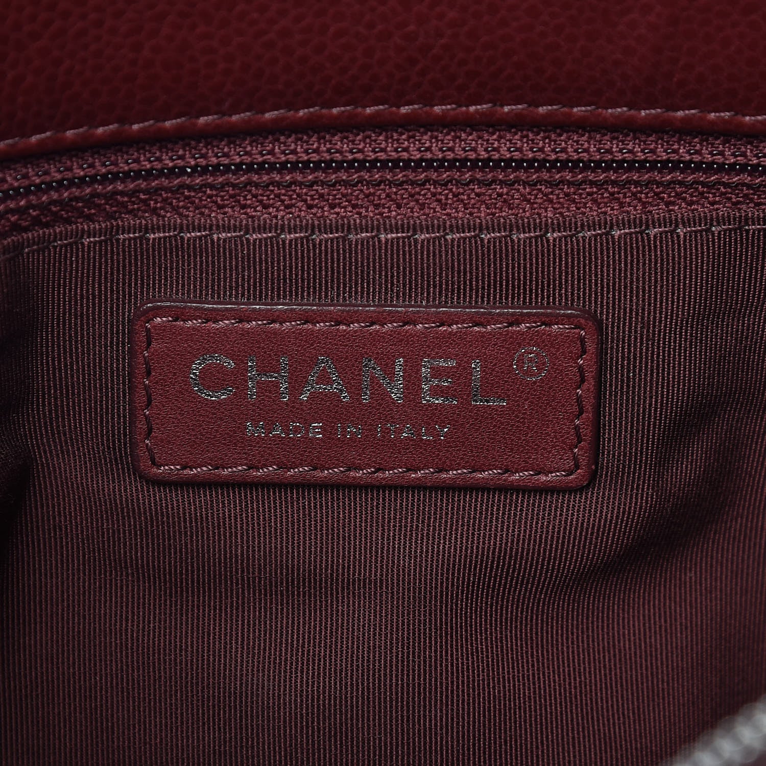 Chanel Caviar Quilted City Shopping Tote Dark Red 8 of 15