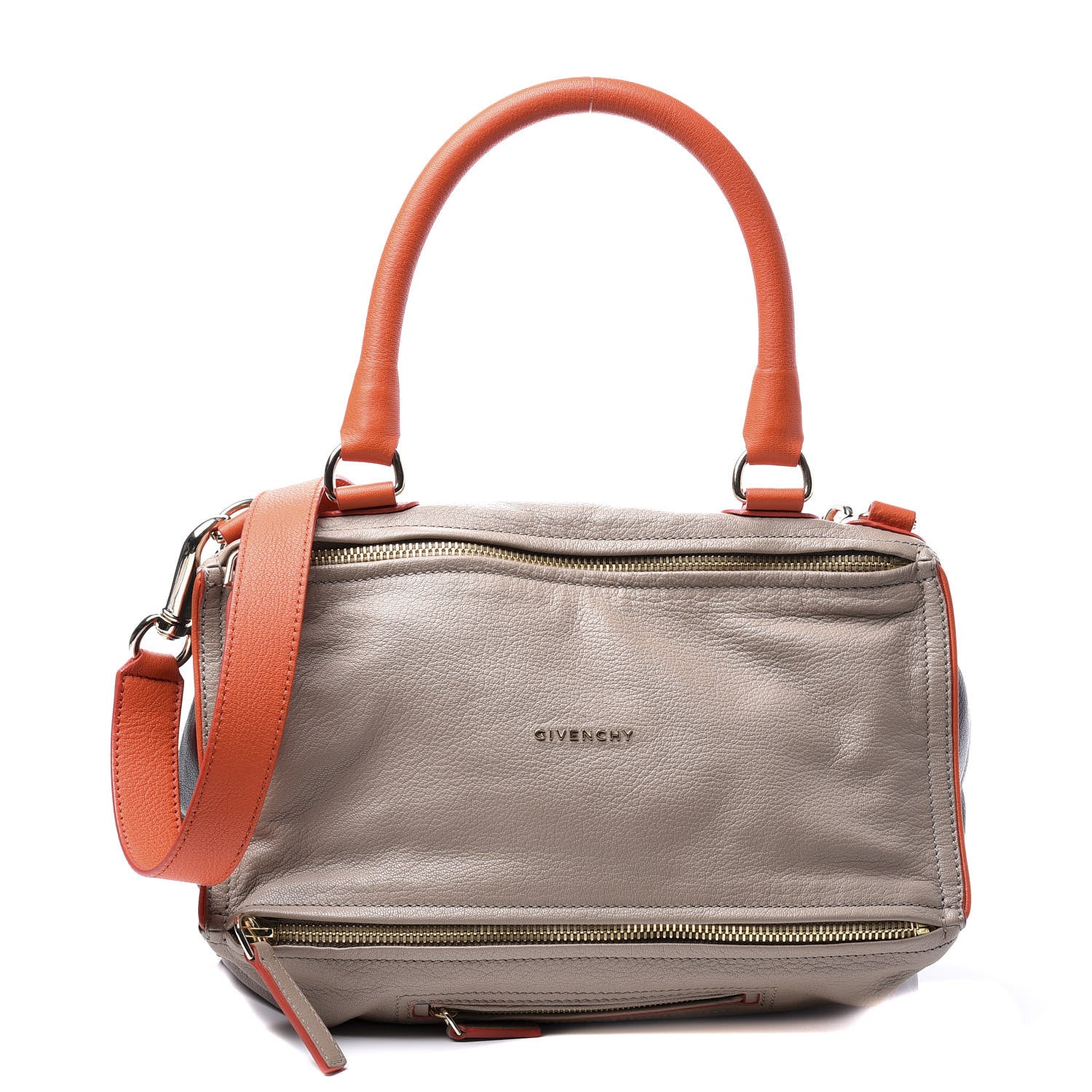 Givenchy Sugar Goatskin Medium Tri-Color Pandora Taupe Black Orange 1 of 11