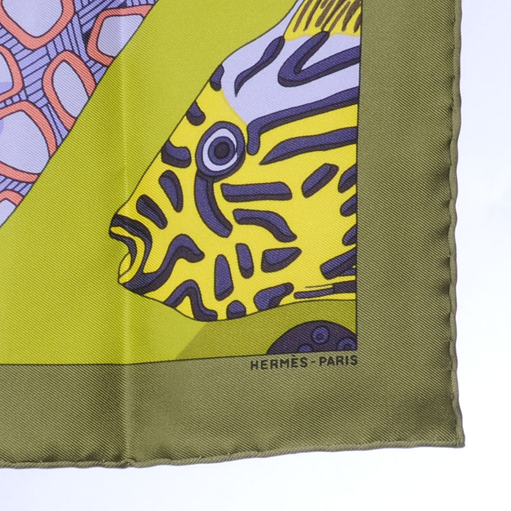Hermes Silk Twill Grands Fonds Pocket Square Scarf 5 of 7