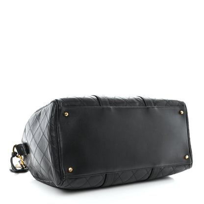 Chanel Calfskin Diamond Stitched Duffle Bag Black 4 of 11