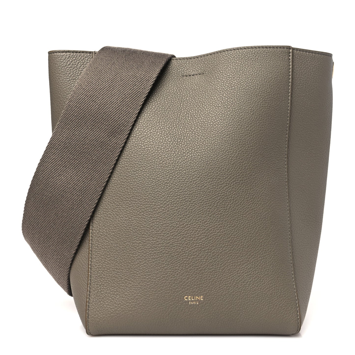 Soft Grained Calfskin Small Sangle Bucket Bag Taupe