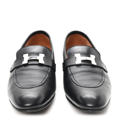 Hermes Goatskin Womens Paris Loafers 40 Black 3 of 11