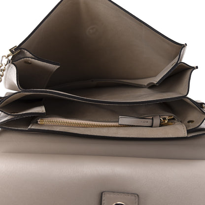 Chloe Calfskin Suede Medium Faye Shoulder Bag Motty Grey 5 of 12
