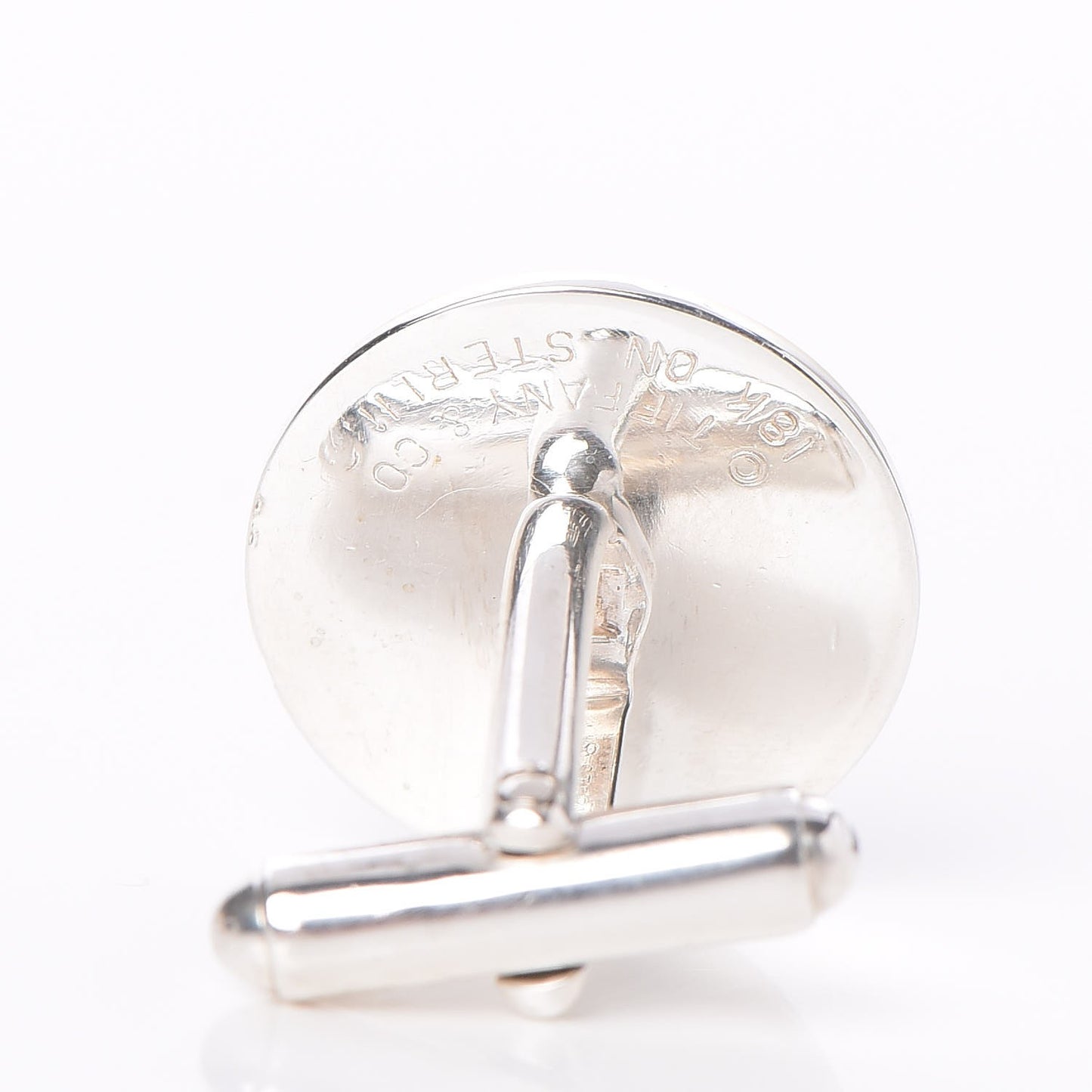 18K Yellow Gold Sterling Silver Circle Cufflinks
